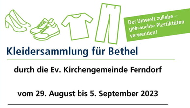 Bethel Kleidersammlung 29.08.-05.09.2023